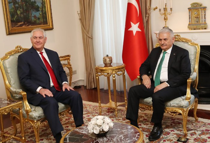 Tillerson'un Ankara'daki ilk durağı Çankaya Köşkü oldu.